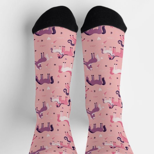 Pink Niedlich Pony Socken (Oben)