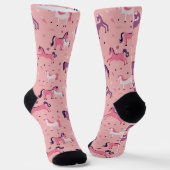 Pink Niedlich Pony Socken (Gewinkelt)