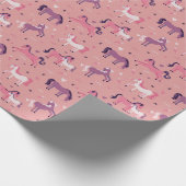 Pink Niedlich Pony Wrapping Paper Geschenkpapier (Ecke)