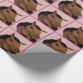 Pink Niedlich Pony Wrapping Paper Geschenkpapier (Ecke)