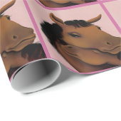 Pink Niedlich Pony Wrapping Paper Geschenkpapier (Rolleneckpunkt)