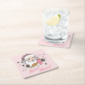 Pink Niedlich Santa, Boujee Santa w/Stanley Belt B Rechteckiger Pappuntersetzer (Vor Ort)