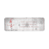 Pink Niedlich Snowman Address Label (Vorne)