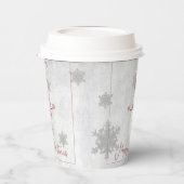Pink Niedlich Snowman Holiday Paper Cup Pappbecher (Links)