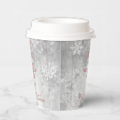 Pink Niedlich Snowman Holiday Paper Cup Pappbecher (Rechts)