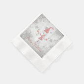 Pink Niedlich Snowman Paper Napkin Serviette (Ecke)
