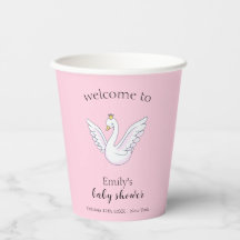 Pink Niedlich Sweet Princess Swan Baby Dusche Empf