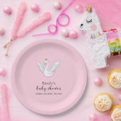 Pink Niedlich Sweet Princess Swan Baby Dusche Empf Pappteller (Party)