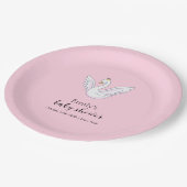 Pink Niedlich Sweet Princess Swan Baby Dusche Empf Pappteller (Schrägansicht)