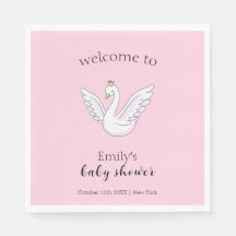 Pink Niedlich Sweet Princess Swan Baby Dusche Empf