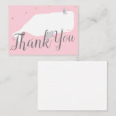 Pink Niedlich Whale Baby Dusche Danke Begleitkarte (Vorne/Hinten)