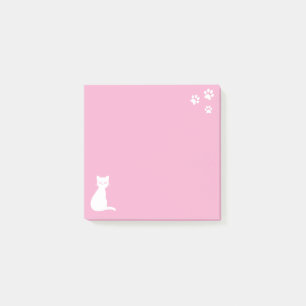 Pink   Niedliche Cat Paws Custom Text Post-it Note Klebezettel