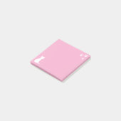 Pink | Niedliche Cat Paws Custom Text Post-it Note Klebezettel (angewinkelt)