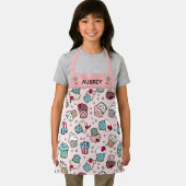 Pink Niedliche Hand gezeichnetes Cupcake-Muster Na Schürze (Insitu)