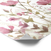 Pink Niedliches Baby in Bloom Wildblume Willkommen Poster (Ecke)