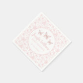 Pink niedliches kleines Schmetterlingshändchen-Dus Serviette (Ecke)