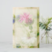 Pink Nigella Flower Fotografie Viktorianisch Lined Briefpapier (Stehend Vorderseite)