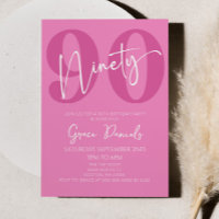 Pink Ninety 90th Ninetieth Birthday Party