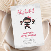 Pink Ninja Birthday Einladung