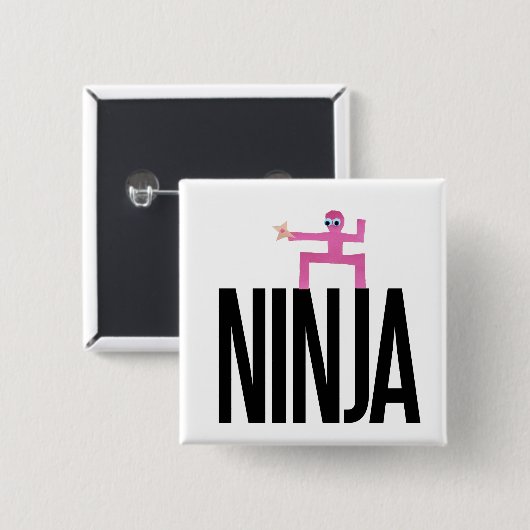 Pink Ninja Button (Vorne & Hinten)