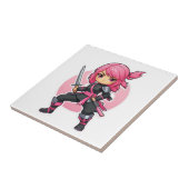 Pink Ninja Girl Fliese (Seite)