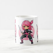 Pink Ninja Girl Kaffeetasse (Mittel)