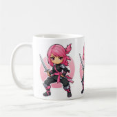 Pink Ninja Girl Kaffeetasse (Links)