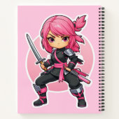 Pink Ninja Girl Notizblock (Rückseite)