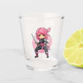 Pink Ninja Girl Schnapsglas (Vorderseite)
