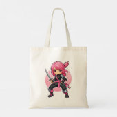 Pink Ninja Girl Tragetasche (Rückseite)