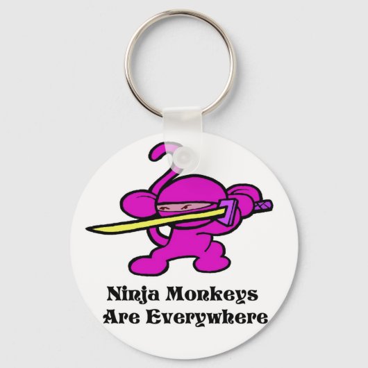 Pink Ninja in Wache Schlüsselanhänger (Vorderseite)