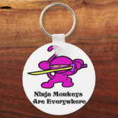 Pink Ninja in Wache Schlüsselanhänger (Vorderseite)