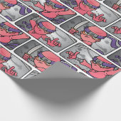Pink Ninja individuell einstellbar Geschenkpapier (Ecke)
