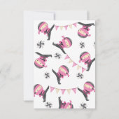 Pink Ninja Party Danke, Card Dankeskarte (Rückseite)