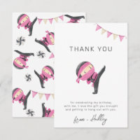 Pink Ninja Party Danke, Card