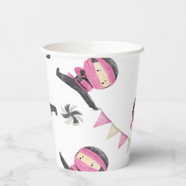 Pink Ninja Party Paper Cups Pappbecher