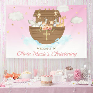 Pink Noahs arche Christening Taufe Hintergrund Banner