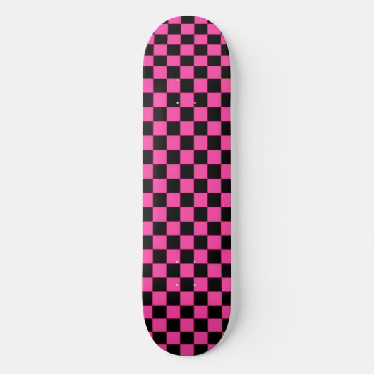 Pink Noir Checkerboard Skateboard Deck (Vorderseite)