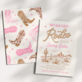 Pink Not Her First Rodeo Baby Shower Invitation Einladung