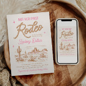 Pink Not Her First Rodeo Baby Shower Invitation Einladung