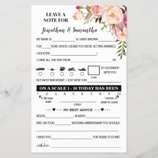 Pink Note for Couple Wedice Reception Card Flyer