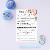 Pink Note for Couple Wedice Reception Card Flyer (Einzeln)