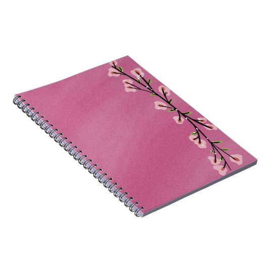 Pink Notebook with Floral Accent – Cute Aesthetic Notizblock (Rechte Seite)