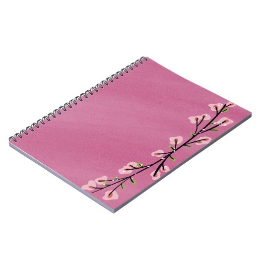Pink Notebook with Floral Accent – Cute Aesthetic Notizblock (Linke Seite)