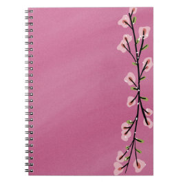 Pink Notebook with Floral Accent – Cute Aesthetic  Notizblock