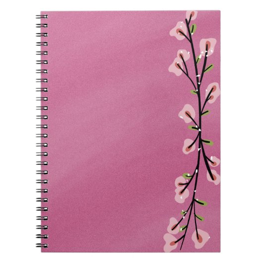 Pink Notebook with Floral Accent – Cute Aesthetic Notizblock (Vorderseite)