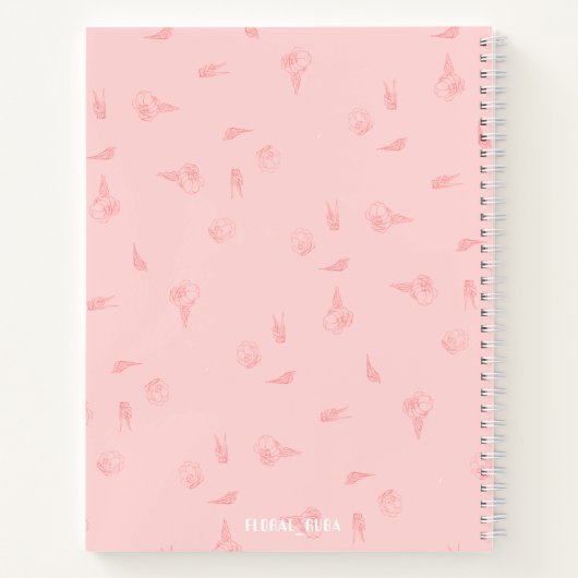 Pink Notebook with initials Notizblock (Rückseite)