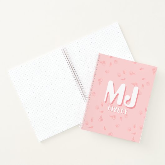 Pink Notebook with initials Notizblock (Innenseite)