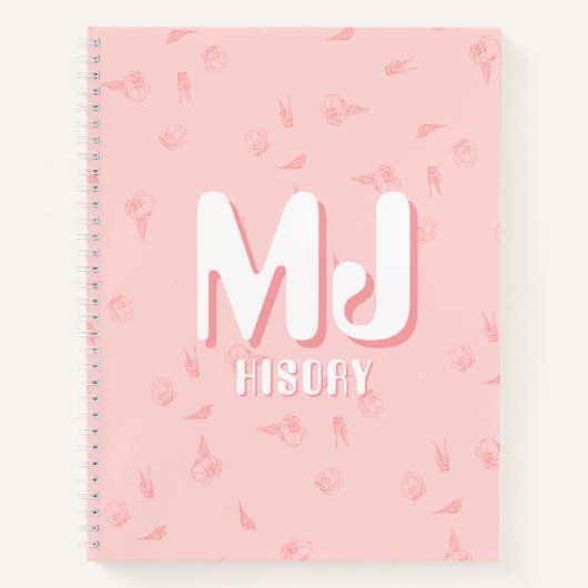 Pink Notebook with initials Notizblock (Vorderseite)
