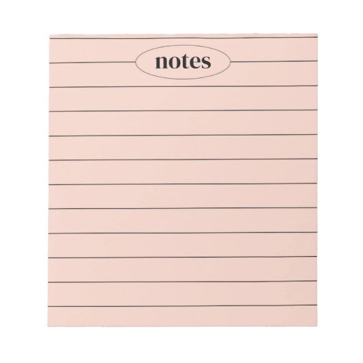 Pink Notes Sleek & Modern Stationery Notizblock (Vorderseite)